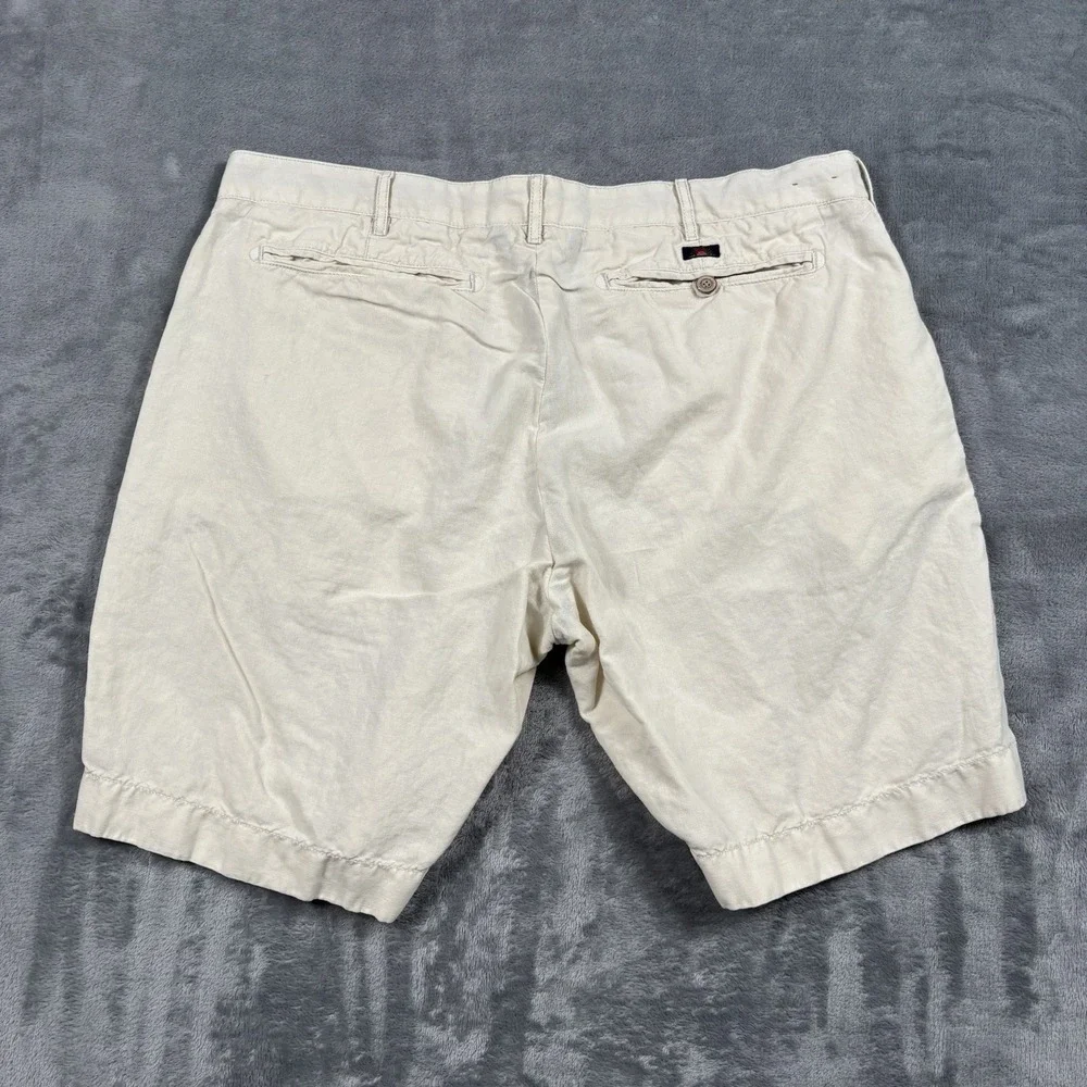 Faherty Malibu Shorts Mens 36 Tan Chino Linen Blend Summer Resort Preppy Casual